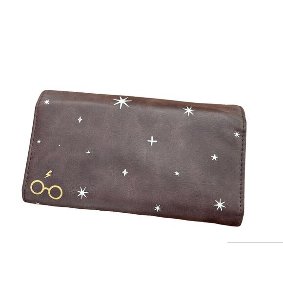 Harry Potter Hogwarts Metal Crest Foldover Flap Wallet Satchel Clutch Purse - Picture 2 of 8